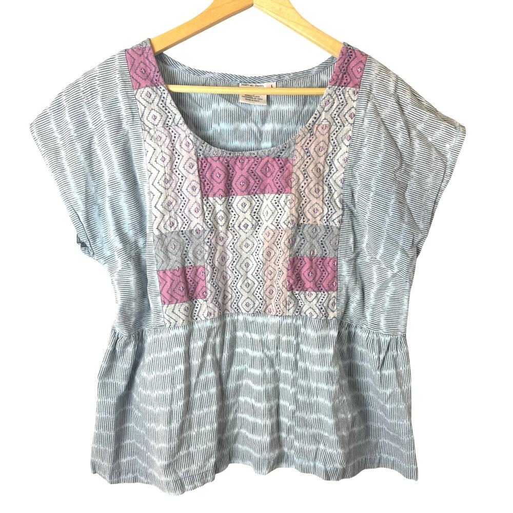 Dignity Not Charity Boho Patchwork Top Women’s Si… - image 1